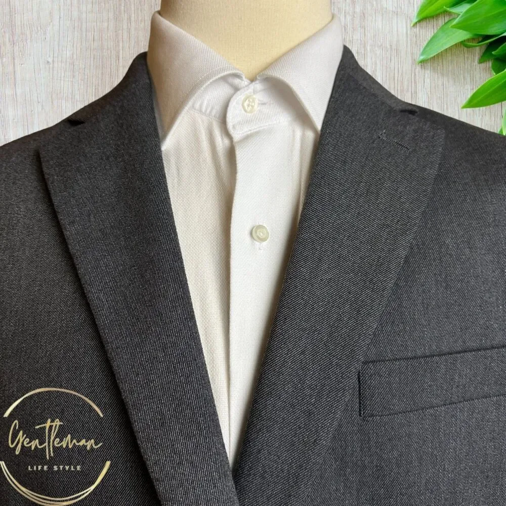 CHAPS Men’s Blazer Sport Coat Two Button Single Vent Suit Jacket 44R Gray